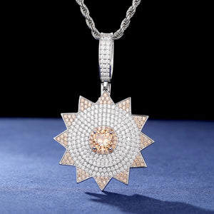 S925 Moissanite Diamond Sunburst Pendant - Different Drips