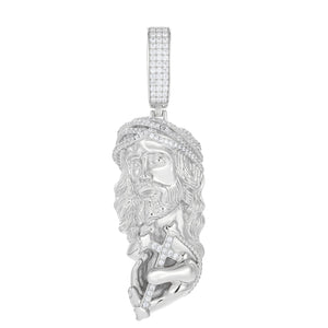 S925 Moissanite Jesus Holding Cross Pendant - Different Drips