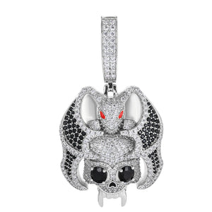 S925 Moissanite Diamond Bat Skull Pendant - Different Drips