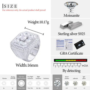 S925 Moissanite Diamond Signet Ring - Different Drips