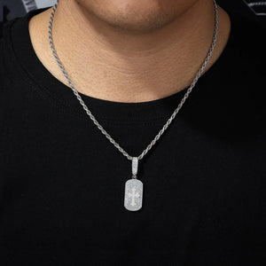 S925 Moissanite Cross Dog Tag Pendant - Different Drips