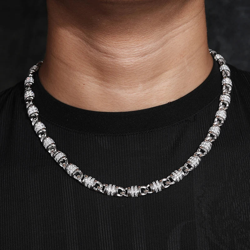 S925 Moissanite Rolled Barb Wire Chain - Different Drips