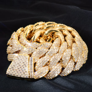23mm Clustered Baguette Cuban Link Chain - Different Drips
