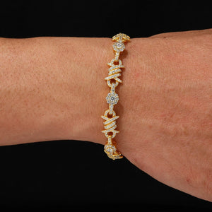 S925 Iced Barbed Wire Moissanite Bracelet - Different Drips