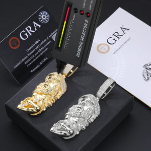 S925 Moissanite Jesus Holding Cross Pendant - Different Drips