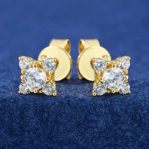 S925 Moissanite Cluster Stud Earrings - Different Drips