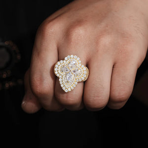 S925 Moissanite Cluster Cocktail Ring - Different Drips