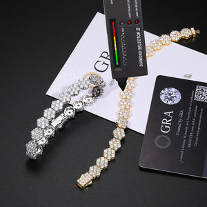 S925 Moissanite Honeycomb Link Bracelet - Different Drips