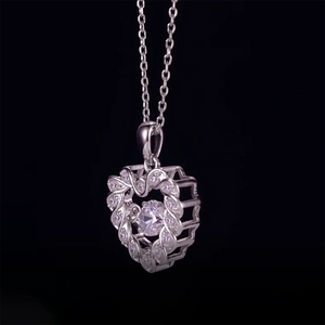 Women's S925 Moissanite Twist Heart Pendant - Different Drips