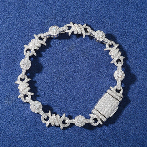 S925 Iced Barbed Wire Moissanite Bracelet - Different Drips