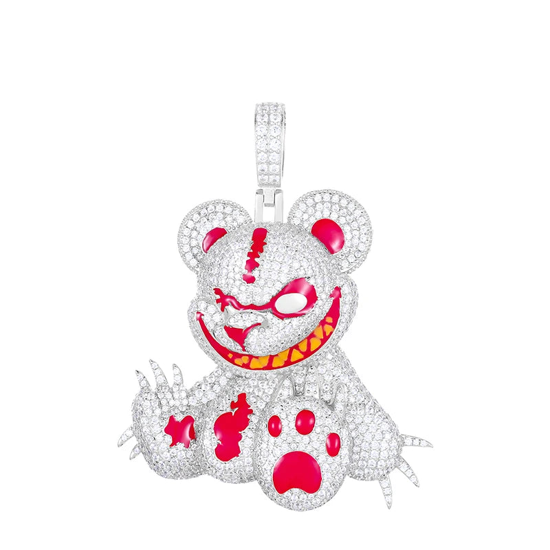 S925 Moissanite Savage Bear Pendant - Different Drips