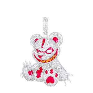 S925 Moissanite Savage Bear Pendant - Different Drips