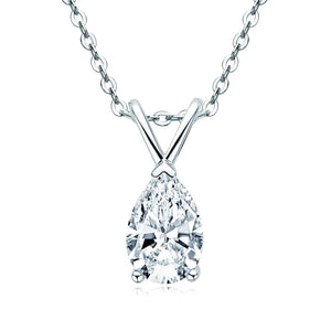 Women's S925 Pear Cut Moissanite Pendant - Different Drips