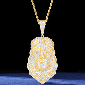 S925 Moissanite Baguette Diamond Jesus Piece Pendant - Different Drips