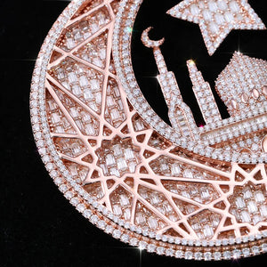 Crescent & Star Mosque Custom Photo Pendant - Different Drips