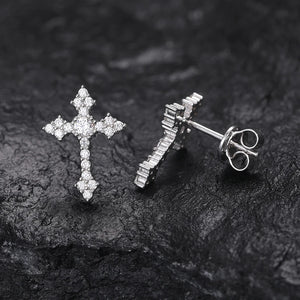 S925 Moissanite Diamond Cross Earrings - Different Drips