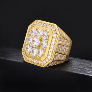 S925 Moissanite Diamond Signet Ring - Different Drips