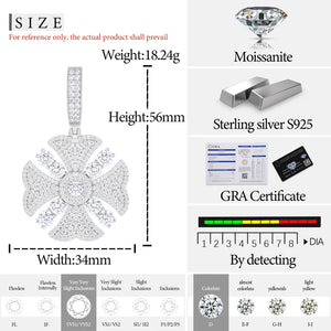 S925 Moissanite Flower Cross Pendant - Different Drips