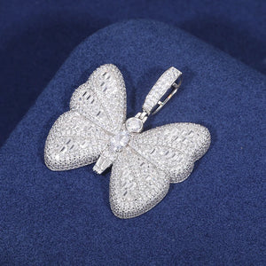 S925 Moissanite Baguette Diamond Butterfly Pendant - Different Drips