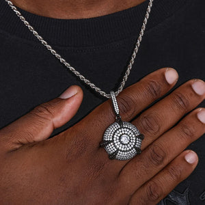 S925 Moissanite Diamond Dome Medallion Pendant - Different Drips