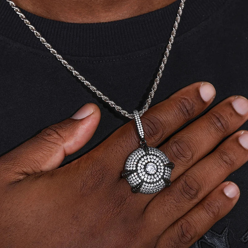 S925 Moissanite Diamond Dome Medallion Pendant - Different Drips