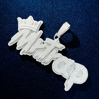 Thumbnail for Bold Royal Crowned Brush Font Custom Letter Pendant - Different Drips
