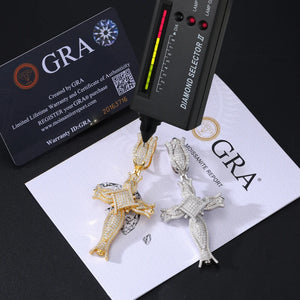 S925 Moissanite Blooming Rose Pendant - Different Drips