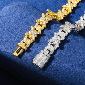 S925 XOXO Moissanite Link Bracelet - Different Drips