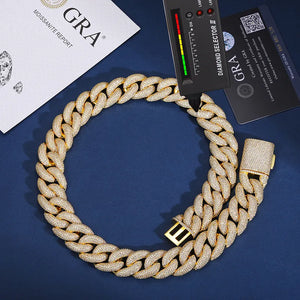 20mm S925 Moissanite Diamond Curb Cuban Chain - Different Drips