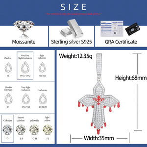 S925 Moissanite Dripping Cross Pendant - Different Drips