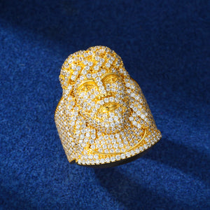 S925 Moissanite Iced Jesus Piece Ring - Different Drips