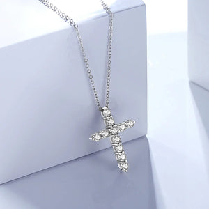 Women's S925 Moissanite Cross Pendant - Different Drips