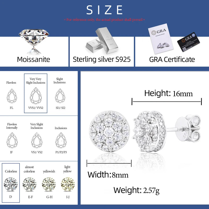 925 Sterling Silver Star of David Stud Earrings - Different Drips