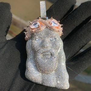 Diamond Infinity Crowned Jesus Pendant - Different Drips