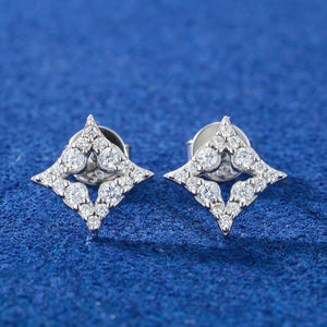 S925 Moissanite Compass Star Stud Earrings - Different Drips