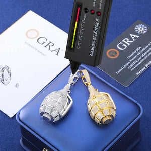 S925 Moissanite Diamond Grenade Pendant - Different Drips
