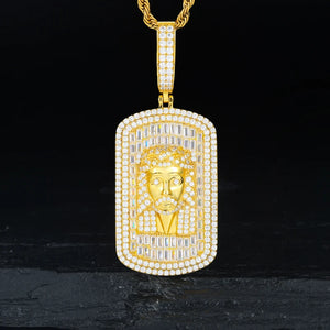 S925 Moissanite Rectangular Jesus Pendant - Different Drips