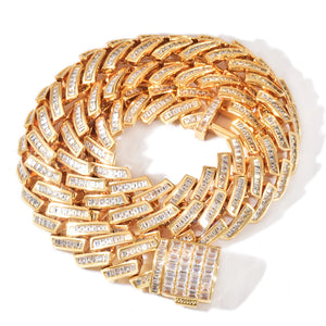 10mm Baguette Prong Cuban Link Chain - Different Drips