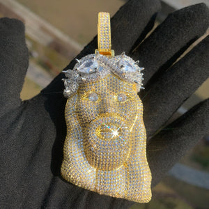 Diamond Infinity Crowned Jesus Pendant - Different Drips