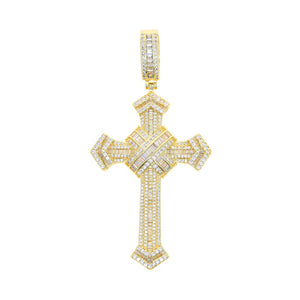Baguette Colored Cross Pendant - Different Drips