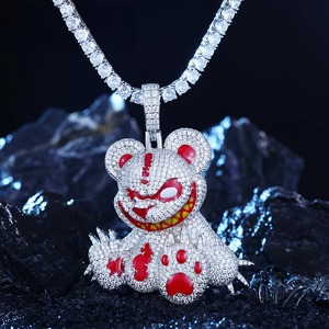 S925 Moissanite Savage Bear Pendant - Different Drips