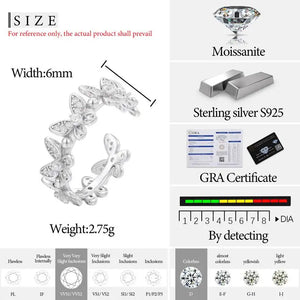 S925 Moissanite Butterfly Link Ring - Different Drips