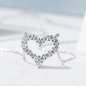 Women's S925 Moissanite Diamond Heart Pendant - Different Drips