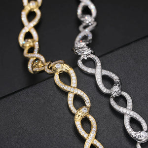 S925 Moissanite Diamond Slim Infinity Link Bracelet - Different Drips