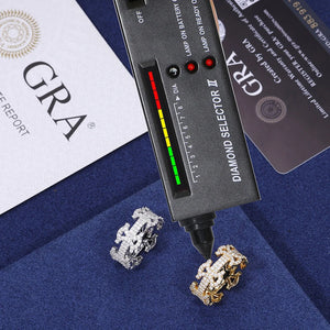 S925 Moissanite Byzantine Link Eternity Ring - Different Drips