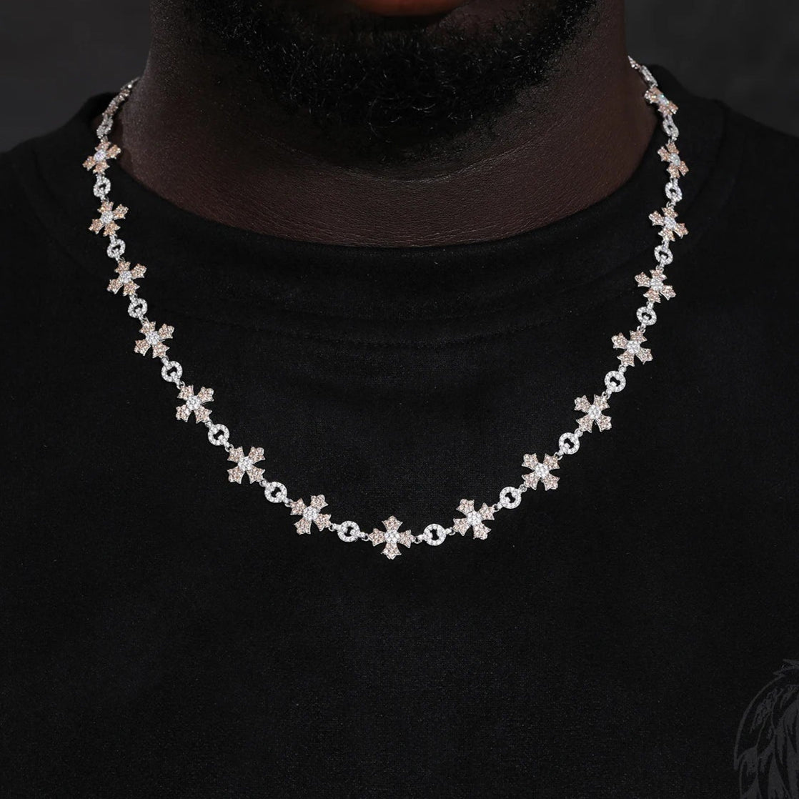 12mm S925 Moissanite Flared Cross Link Chain - Different Drips