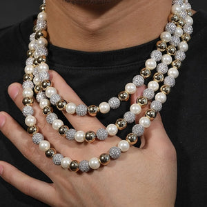 10mm Iced Pearl Link Chain - Different Drips