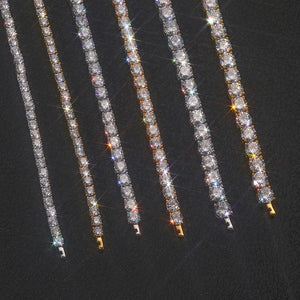 3-6mm Round Cut Iced Tennis Chain - Different Drips