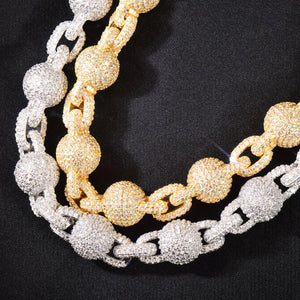 10mm Iced Ball Rolo Link Chain - Different Drips