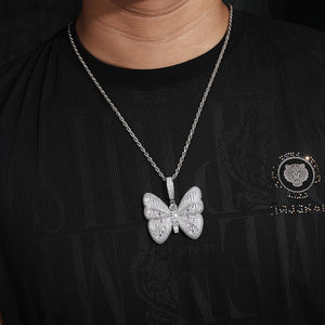S925 Moissanite Baguette Diamond Butterfly Pendant - Different Drips